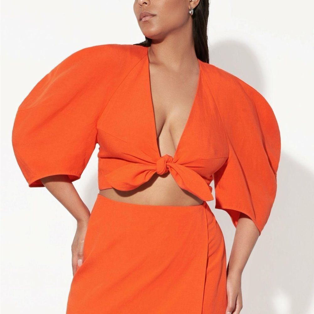 Mara Hoffman Cropped Tie Front Tencel Top
